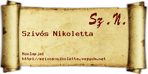 Szivós Nikoletta névjegykártya
