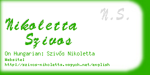 nikoletta szivos business card